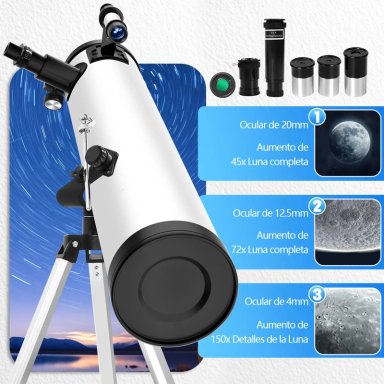 TELESCOPIO ASTRONOMICO PROFESIONAL REFLECTOR HD 35X-525X 70076 CON 125CM TRIPODE AJUSTABLE - 4