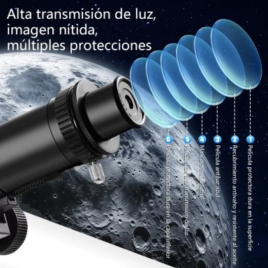 TELESCOPIO ASTRONOMICO PROFESIONAL REFLECTOR HD 35X-525X 70076 CON 125CM TRIPODE AJUSTABLE - 8