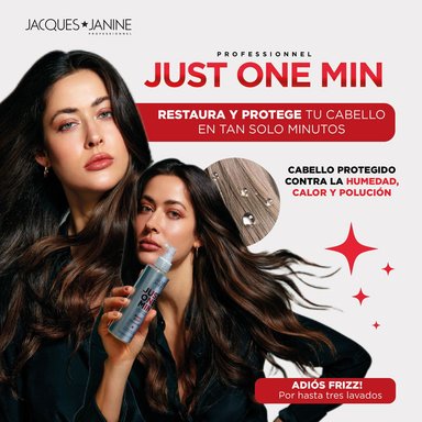 Spray Capilar Antifrizz Protección y Brillo Just One Minute Jacques Janine 200ml - 2
