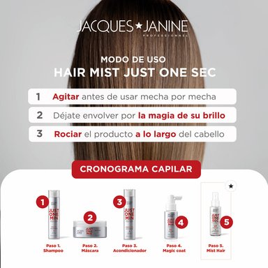 BRUMA CAPILAR ANTIFRIZZ Y BRILLO JUST ONE MINUTE JACQUES JANINE 120ML - 5