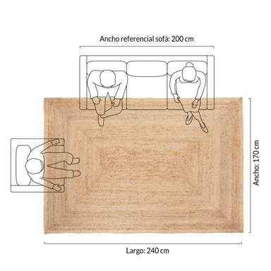 ALFOMBRA FORM DESIGN YUTE KALAHARI NATURAL 170 X 240 CM - 6