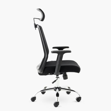 SILLA ESCRITORIO FORM OFFICE NEGRO CUBA ALTA BRAZO REG Y CABECERO - 4