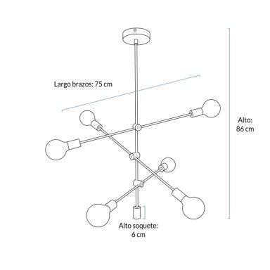 LAMPARA DE COLGAR ORBIT II BRONCE FORM - 6