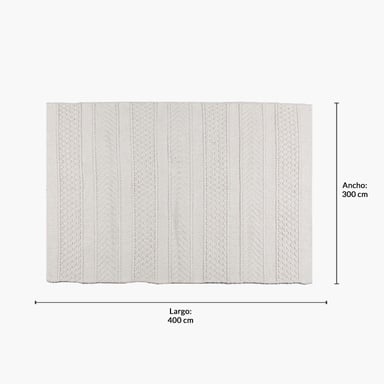 ALFOMBRA FORM DESIGN ALGODON BARTOLOME BLANCO NATURAL 300 X 400 CM - 5