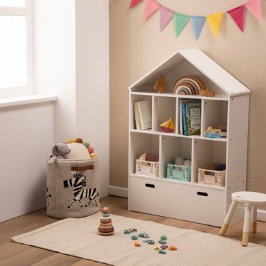 LIBRERO INFANTIL CASITA BLANCO FORM - 2