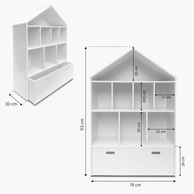 LIBRERO INFANTIL CASITA BLANCO FORM - 7