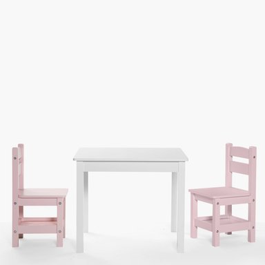 PACK INFANTIL FORM DESIGN 1 MESA 2 SILLAS OLIVIA BLANCO/ ROSADO MADERA - 1