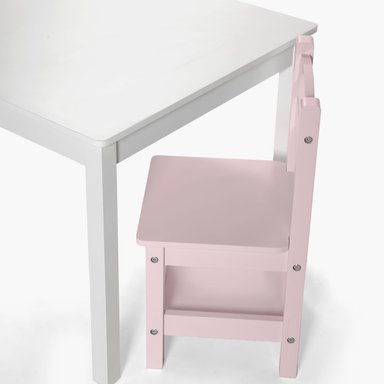 PACK INFANTIL FORM DESIGN 1 MESA 2 SILLAS OLIVIA BLANCO/ ROSADO MADERA - 4