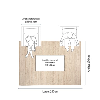 ALFOMBRA FORM DESIGN ALGODON/CAÑAMO CHEBBI CRUDO NATURAL 170 X 240 CM - 5