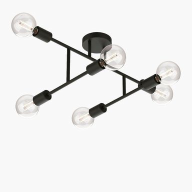 LAMPARA DE TECHO LEXIE X6 NEGRO FORM - 1