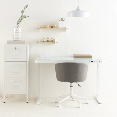 ESCRITORIO FORM DESIGN HOME OFFICE COSMO ELÉCTRICO BLANCO ACERO - 6