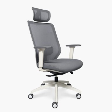 SILLA OFICINA FORM OFFICE GRIS CLARO FOCUS CON CABECERO - 2