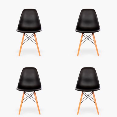 SILLAS COMEDOR FORM DESIGN EAMES DSW 1 CUERPO NEGRO PACK 4 - 1
