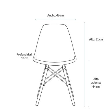 SILLAS COMEDOR FORM DESIGN EAMES DSW 1 CUERPO NEGRO PACK 4 - 7