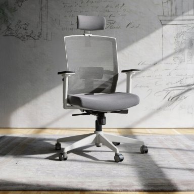 SILLA OFICINA FORM OFFICE GRIS CLARO TAYLOR PRO CON CABECERO - 2