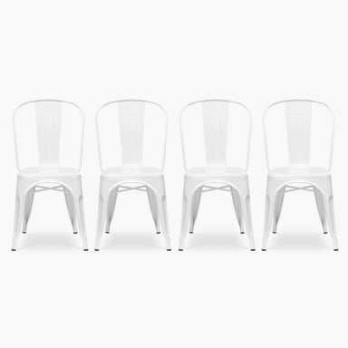 SILLAS FORM DESIGN TOLIX 1 CUERPO ACERO BLANCO PACK 4 ASIENTO METAL - 1