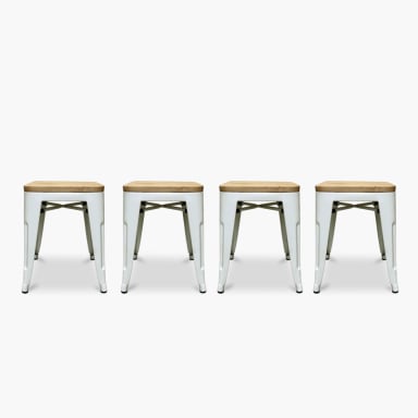 PISOS FORM DESIGN TOLIX 1 CUERPO MADERA BLANCO PACK 4 ASIENTO - 1