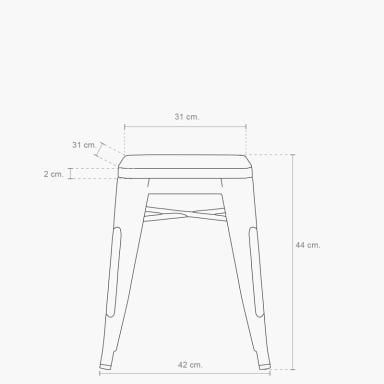 PISOS FORM DESIGN TOLIX 1 CUERPO MADERA BLANCO PACK 4 ASIENTO - 5