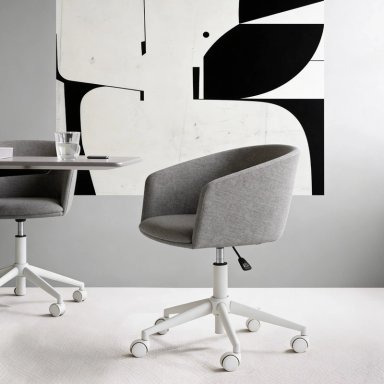 SILLA DE OFICINA ANTON GRIS CON RUEDAS FORM - 2