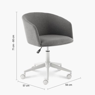 SILLA DE OFICINA ANTON GRIS CON RUEDAS FORM - 6