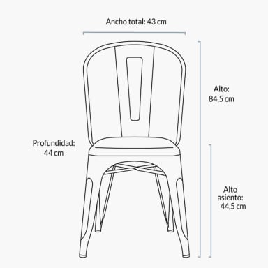 SILLA FORM DESIGN ACERO BLANCO TOLIX RÉPLICA - 7