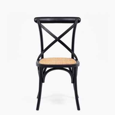 SILLA DE COMEDOR TRADITION MADERA RATTAN NEGRO FORM - 1