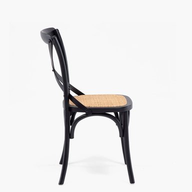 SILLA DE COMEDOR TRADITION MADERA RATTAN NEGRO FORM - 4
