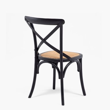 SILLA DE COMEDOR TRADITION MADERA RATTAN NEGRO FORM - 5