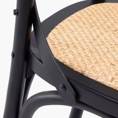 SILLA DE COMEDOR TRADITION MADERA RATTAN NEGRO FORM - 9
