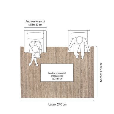 ALFOMBRA FORM DESIGN YUTE SAHARA CRUDO NATURAL 170 X 240 CM - 6