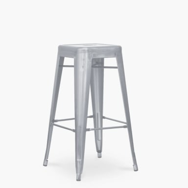 TABURETE FORM DESIGN METAL PLATEADO ALTO 77 TOLIX - 2