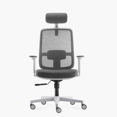 SILLA OFICINA FORM OFFICE GRIS CLARO LOTTO CON CABECERO - 1