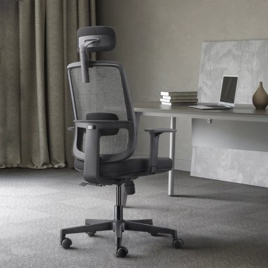 SILLA OFICINA FORM OFFICE NEGRO LOTTO CON CABECERO - 2
