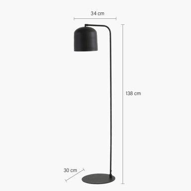 LAMPARA DE PIE ALESO NEGRO FORM - 8