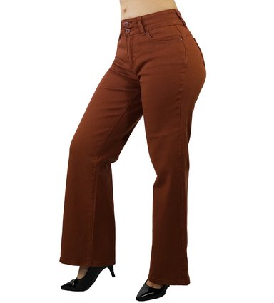 JEANS ALGODÓN MUJER TENTATION LADRILLO WIDE LEG - 1