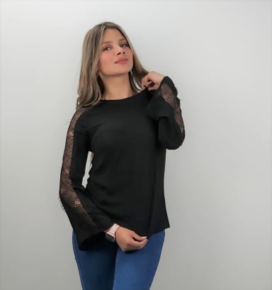 BLUSA APLICACION MANGA - 1