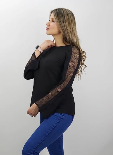 BLUSA APLICACION MANGA - 3