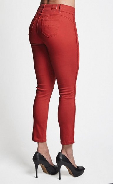 PANTALON MUJER TENTATION TERRACOTA GABARDINA SEMI RECTO - 1