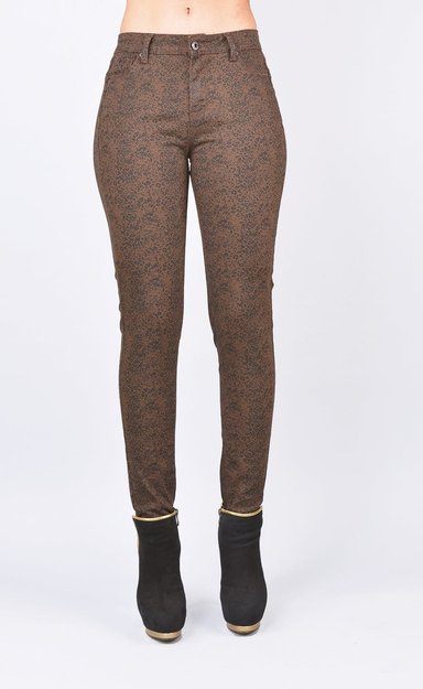 PANTALON MUJER TENTATION CAFE ESTAMPADO PITILLO - 1
