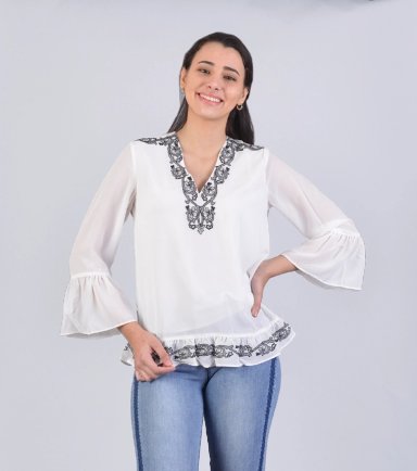 BLUSON BORDADO BLANCO - 4