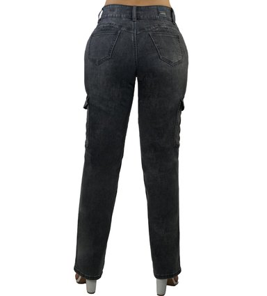 JEANS MUJER TENTATION GRIS BI CARGO TIRO ALTO - 3