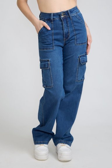 JEANS CARGO PUSH UP AZUL TENTATION - 2
