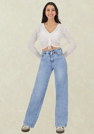 WIDE LEG T.A. PUSH UP CELESTE - 1