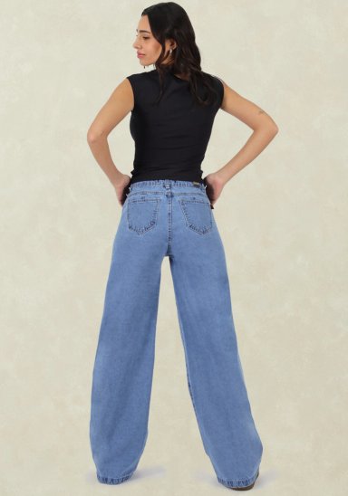 WIDE LEG CELESTE CORTE PIERNA - 2