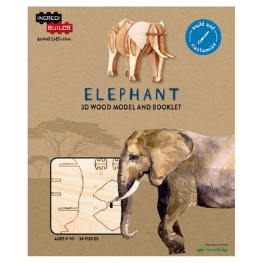 ANIMAL COLLECTION ELEFANTE MODELO PARA ARMAR EN MADERA - 1