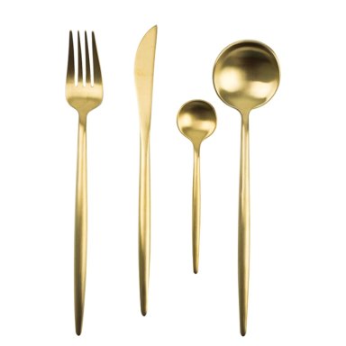 SET DE CUBIERTOS 16 PIEZAS DORADO ACERO INOXIDABLE 18/10 - 7