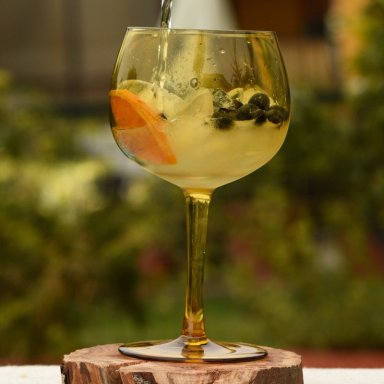 SET 6 COPAS GIN/AGUA ULM AMBAR - 1