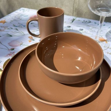 JUEGO DE LOZA 16 PIEZAS VAJILLA CERAMICA COFFEE - 6