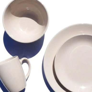 JUEGO DE LOZA 16 PIEZAS VAJILLA CERAMICA JULY CREMA PINK - 6