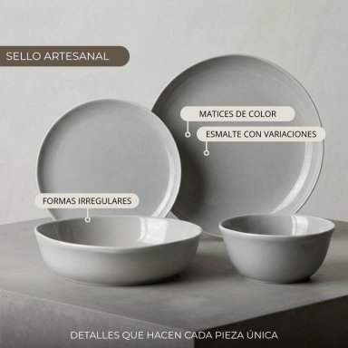VAJILLA CERAMICA SALAMANCA 16 PIEZAS PARA 4 PERSONAS - 2